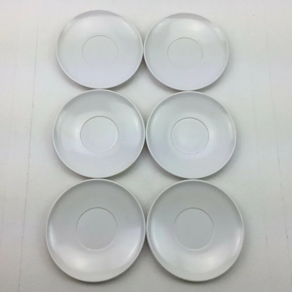 Vintage White Melamine Saucer Plates Lot 6  Melmac RV Camper Camping